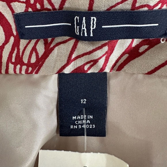 Gap NWT Silk Cotton Floral Lined Skirt Dark Red Holidays Christmas - Picture 11 of 14